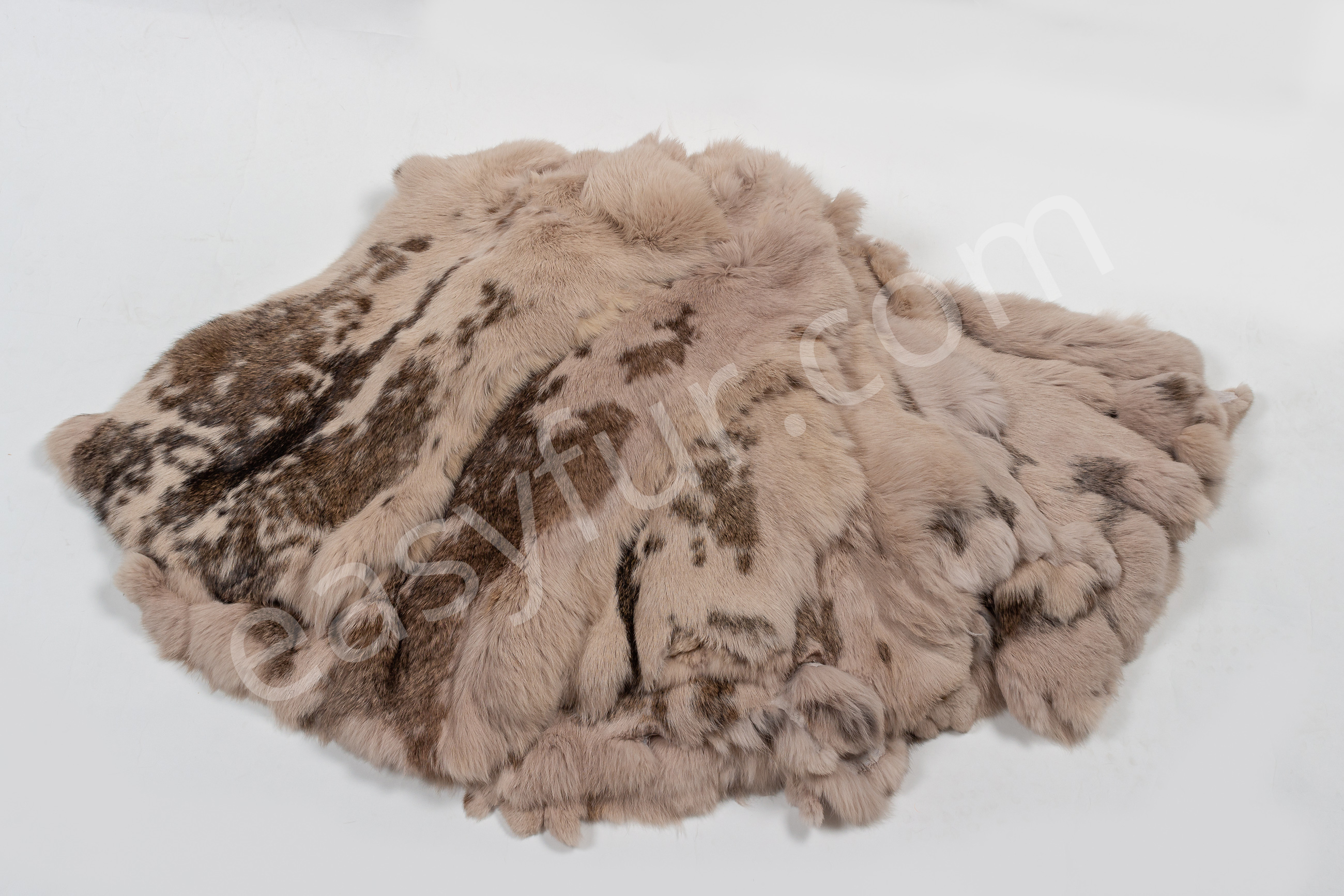 Rabbit Fur Skins in beige with dark flecks