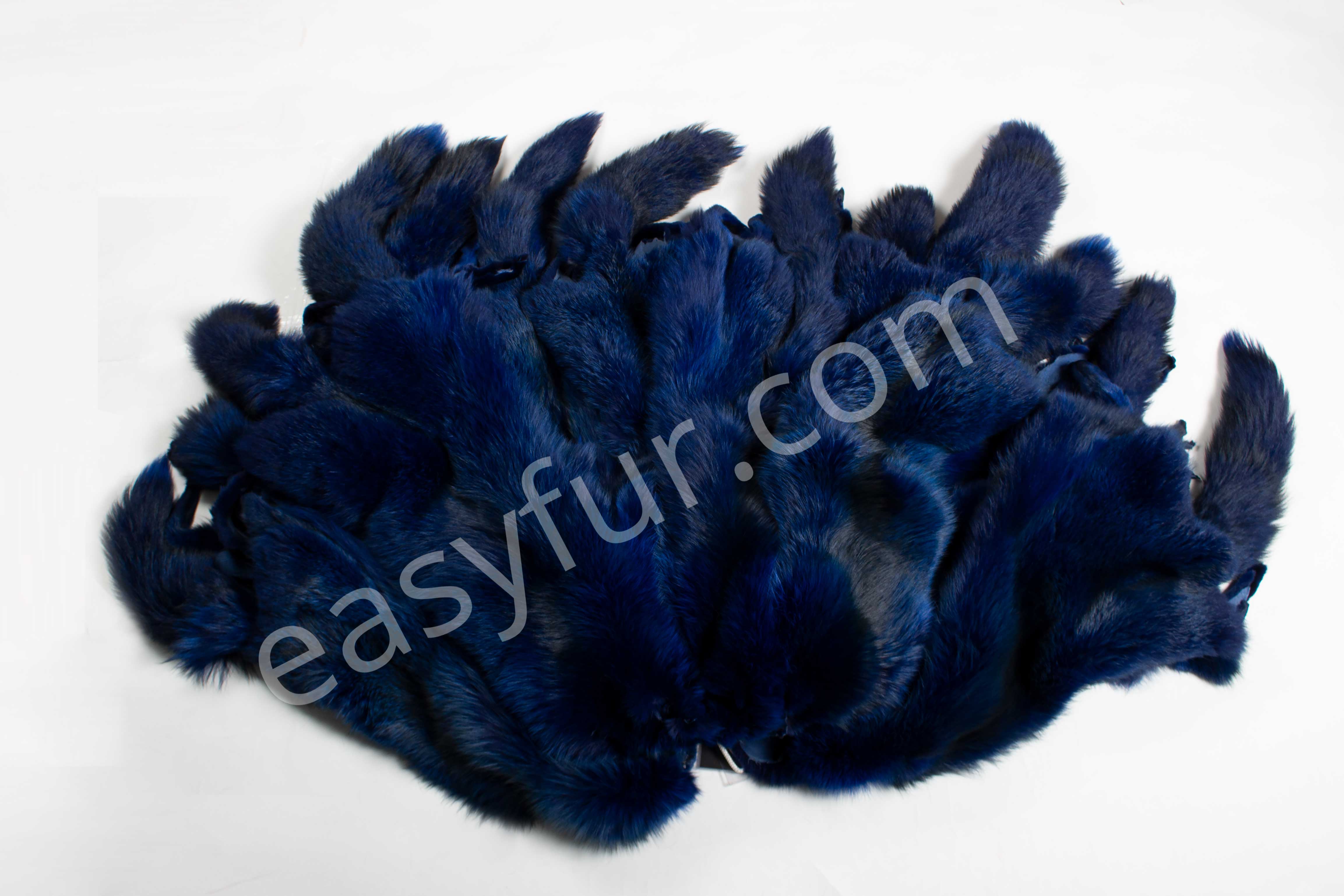 Colored European Red Fox Skins - Blue-Copy