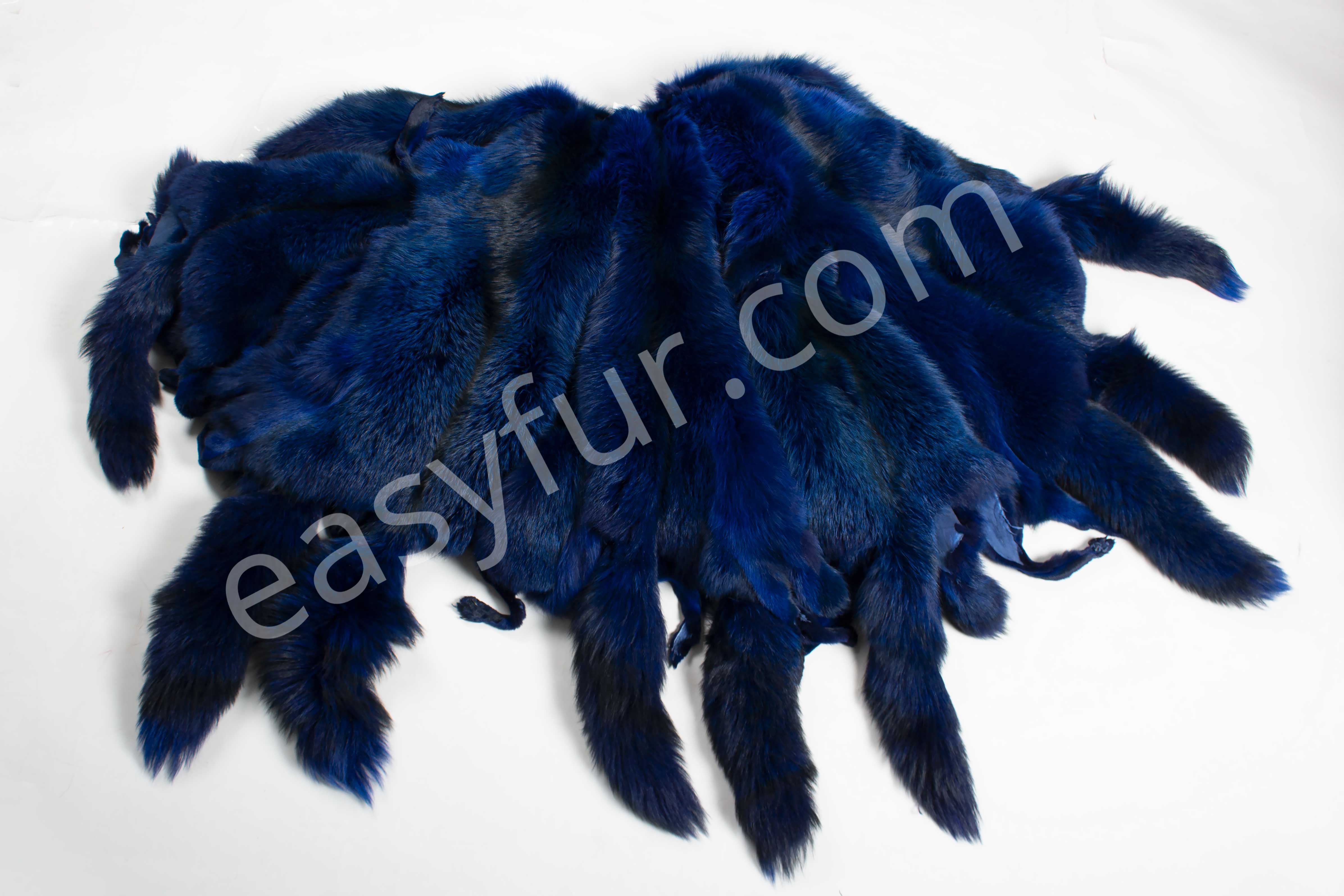 Colored European Red Fox Skins - Blue-Copy